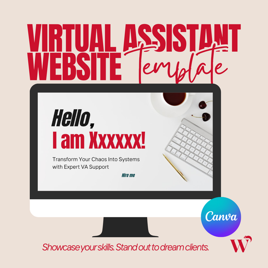 Virtual Assistant Portfolio Website Canva Template