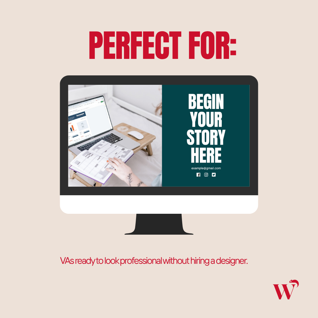 Virtual Assistant Portfolio Website Canva Template